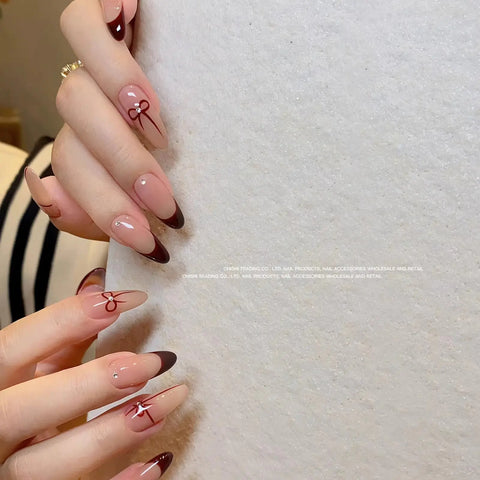 New Crystal Bow Nail Stickers with Elegant Lines