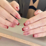 New Crystal Bow Nail Stickers with Elegant Lines