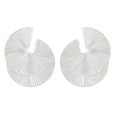 Vintage Irregular Alloy Fan-Shaped Earrings for Women