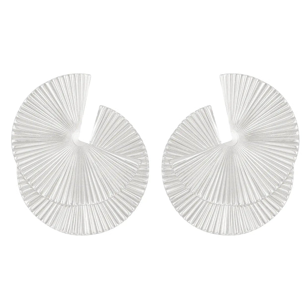 Vintage Irregular Alloy Fan-Shaped Earrings for Women