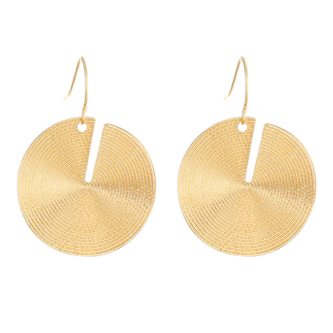 Vintage Irregular Alloy Fan-Shaped Earrings for Women