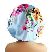 Wide-Brim Satin Sleep Cap - Soft Hair Care Hat