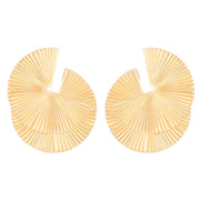 Vintage Irregular Alloy Fan-Shaped Earrings for Women