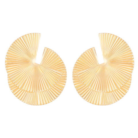 Vintage Irregular Alloy Fan-Shaped Earrings for Women