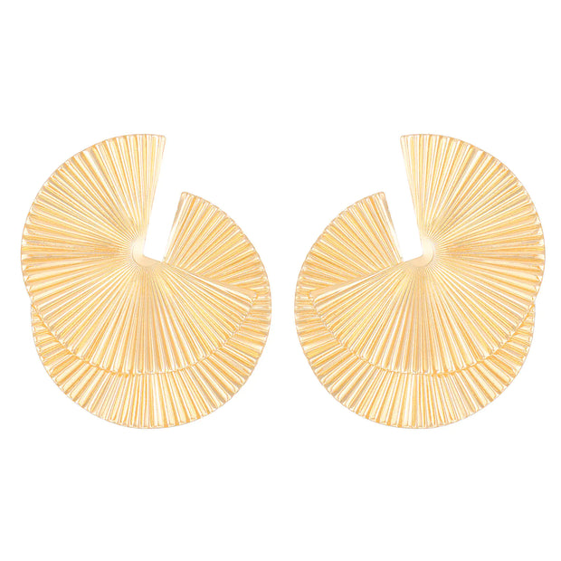 Vintage Irregular Alloy Fan-Shaped Earrings for Women