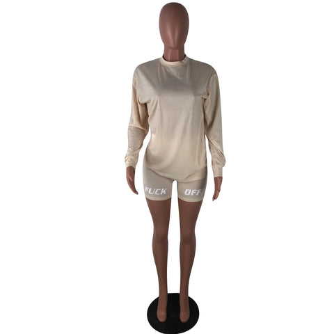 Women's Letter Print Casual Two-Piece Set