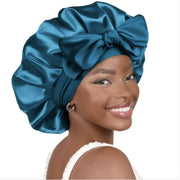 Double-Layer Bow Wide-Brimmed Hair Care Hat