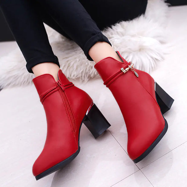 Chunky Heel Women's Round Toe Martin Boots