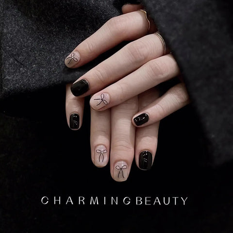 New Crystal Bow Nail Stickers with Elegant Lines