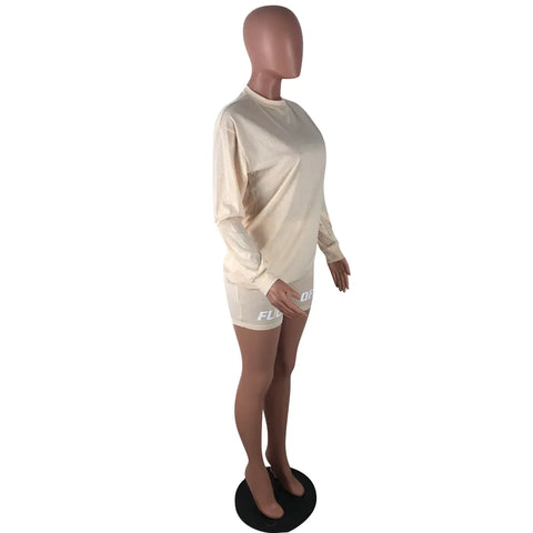 Women's Letter Print Casual Two-Piece Set