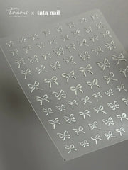 New Crystal Bow Nail Stickers with Elegant Lines