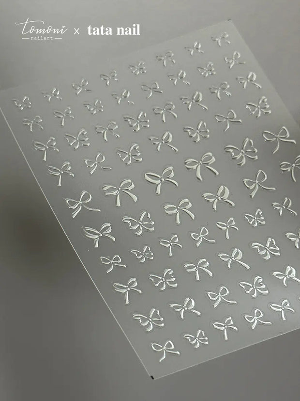 New Crystal Bow Nail Stickers with Elegant Lines