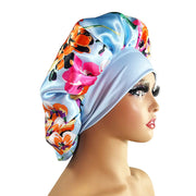 Wide-Brim Satin Sleep Cap - Soft Hair Care Hat