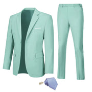 Men Slim Fit Suit Blazer Pants Set